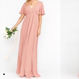 Emily Empire Maxi Dress ~ Rustic Mauve Crisp Size M